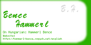 bence hammerl business card